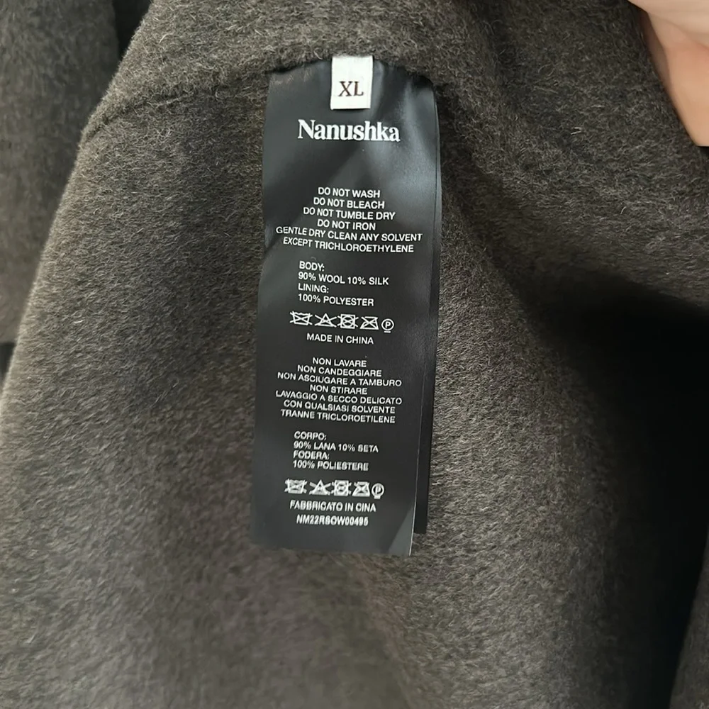 NWT Nanushka Janno wool Coat Size XL